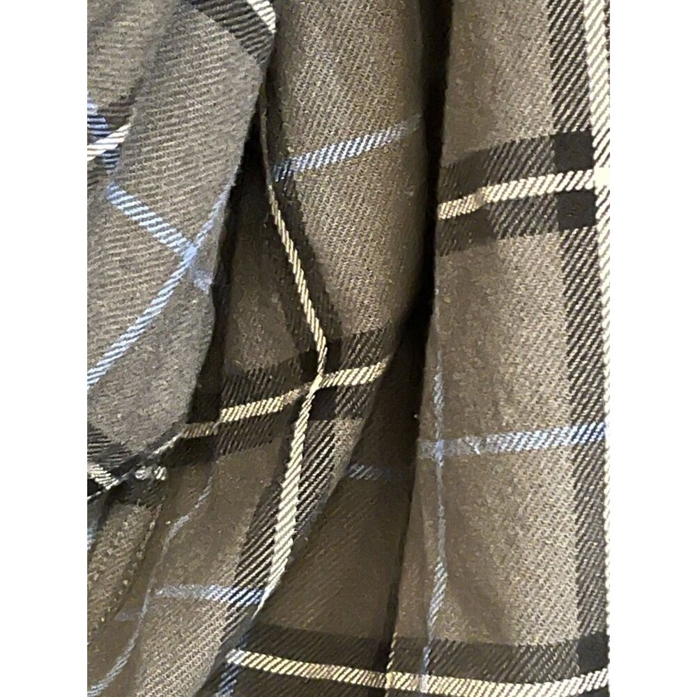 Wrangler Mens 3XL XXXL Gray & Blue Checkered Flannel Work Chore Shirt - Picture 8 of 10